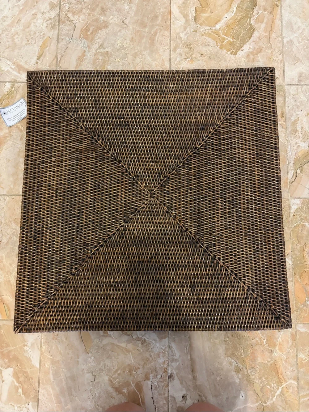 Tahari Brown Woven Square Serving Tray